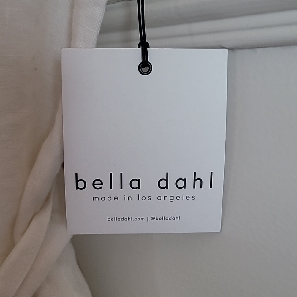 Bella Dahl White Sleeveless Linen Mini Dress / Blazer Dress Sz Medium - Picture 10 of 13